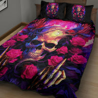 Rose Skull Quilt Bed Set No Matter How Much I Try To Be Fucking Nice - Wonder Print Shop