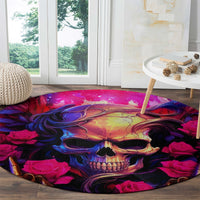 Rose Skull Round Carpet No Matter How Much I Try To Be Fucking Nice