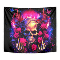 Rose Skull Tapestry No Matter How Much I Try To Be Fucking Nice - Wonder Print Shop