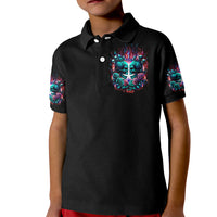 Twin Skull Kid Polo Shirt Don't Try Figure Me out I'm A Special Kind Of Twisted - Wonder Print Shop