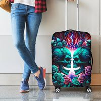 Twin Skull Luggage Cover Don't Try Figure Me out I'm A Special Kind Of Twisted - Wonder Print Shop