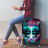 Twin Skull Luggage Cover Don't Try Figure Me out I'm A Special Kind Of Twisted - Wonder Print Shop