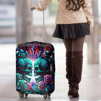 Twin Skull Luggage Cover Don't Try Figure Me out I'm A Special Kind Of Twisted - Wonder Print Shop
