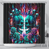 Twin Skull Shower Curtain Don't Try Figure Me out I'm A Special Kind Of Twisted