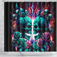 Twin Skull Shower Curtain Don't Try Figure Me out I'm A Special Kind Of Twisted