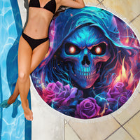 Flame Skull Beach Blanket While You Are Talking Behind My Back Freel Free To Bend Down And Kiss My Ass - Wonder Print Shop