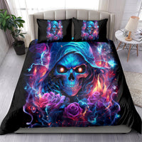 Flame Skull Bedding Set While You Are Talking Behind My Back Freel Free To Bend Down And Kiss My Ass - Wonder Print Shop