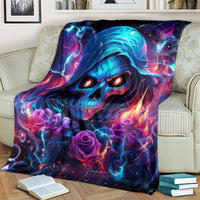 Flame Skull Blanket While You Are Talking Behind My Back Freel Free To Bend Down And Kiss My Ass