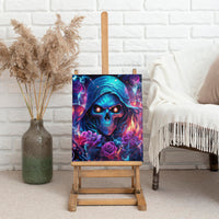 Flame Skull Canvas Wall Art While You Are Talking Behind My Back Freel Free To Bend Down And Kiss My Ass - Wonder Print Shop