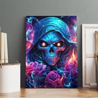 Flame Skull Canvas Wall Art While You Are Talking Behind My Back Freel Free To Bend Down And Kiss My Ass - Wonder Print Shop