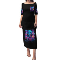 Flame Skull Family Matching Puletasi and Hawaiian Shirt While You Are Talking Behind My Back Freel Free To Bend Down And Kiss My Ass - Wonder Print Shop