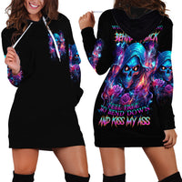 Flame Skull Hoodie Dress While You Are Talking Behind My Back Freel Free To Bend Down And Kiss My Ass - Wonder Print Shop