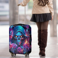 Flame Skull Luggage Cover While You Are Talking Behind My Back Freel Free To Bend Down And Kiss My Ass - Wonder Print Shop