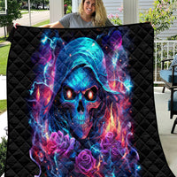 Flame Skull Quilt While You Are Talking Behind My Back Freel Free To Bend Down And Kiss My Ass - Wonder Print Shop