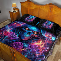 Flame Skull Quilt Bed Set While You Are Talking Behind My Back Freel Free To Bend Down And Kiss My Ass - Wonder Print Shop