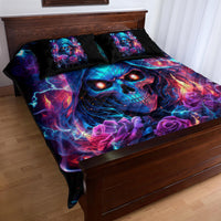 Flame Skull Quilt Bed Set While You Are Talking Behind My Back Freel Free To Bend Down And Kiss My Ass - Wonder Print Shop