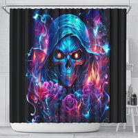 Flame Skull Shower Curtain While You Are Talking Behind My Back Freel Free To Bend Down And Kiss My Ass