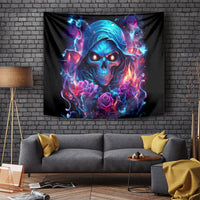 Flame Skull Tapestry While You Are Talking Behind My Back Freel Free To Bend Down And Kiss My Ass - Wonder Print Shop