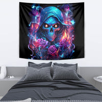 Flame Skull Tapestry While You Are Talking Behind My Back Freel Free To Bend Down And Kiss My Ass - Wonder Print Shop