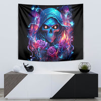 Flame Skull Tapestry While You Are Talking Behind My Back Freel Free To Bend Down And Kiss My Ass - Wonder Print Shop