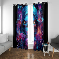 Flame Skull Window Curtain While You Are Talking Behind My Back Freel Free To Bend Down And Kiss My Ass - Wonder Print Shop