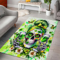 Irish Skull Area Rug Drink Up Bitch - Wonder Print Shop