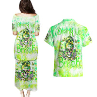 Irish Skull Couples Matching Puletasi and Hawaiian Shirt Drink Up Bitch - Wonder Print Shop