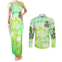 Irish Skull Couples Matching Tank Maxi Dress and Long Sleeve Button Shirt Drink Up Bitch - Wonder Print Shop