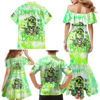 Irish Skull Family Matching Mermaid Dress and Hawaiian Shirt Drink Up Bitch - Wonder Print Shop