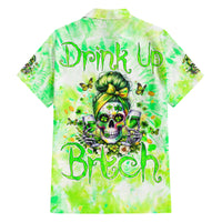 Irish Skull Family Matching Short Sleeve Bodycon Dress and Hawaiian Shirt Drink Up Bitch - Wonder Print Shop