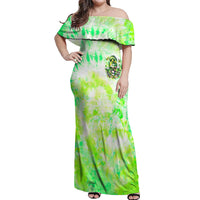 Irish Skull Off Shoulder Maxi Dress Drink Up Bitch - Wonder Print Shop