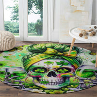 Irish Skull Round Carpet Drink Up Bitch
