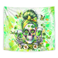 Irish Skull Tapestry Drink Up Bitch - Wonder Print Shop