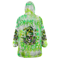 Irish Skull Wearable Blanket Hoodie Drink Up Bitch - Wonder Print Shop