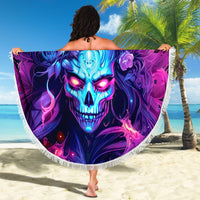 Lady Skull Beach Blanket I'm Not Anti Social I'm Just Not User Friendly - Wonder Print Shop