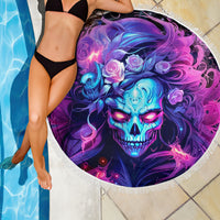Lady Skull Beach Blanket I'm Not Anti Social I'm Just Not User Friendly - Wonder Print Shop