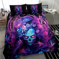 Lady Skull Bedding Set I'm Not Anti Social I'm Just Not User Friendly - Wonder Print Shop