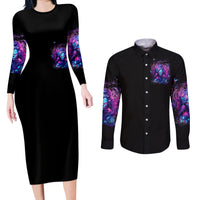 Lady Skull Couples Matching Long Sleeve Bodycon Dress and Long Sleeve Button Shirt I'm Not Anti Social I'm Just Not User Friendly - Wonder Print Shop