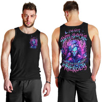 Lady Skull Men Tank Top I'm Not Anti Social I'm Just Not User Friendly - Wonder Print Shop