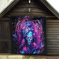 Lady Skull Quilt I'm Not Anti Social I'm Just Not User Friendly - Wonder Print Shop