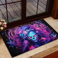 Lady Skull Rubber Doormat I'm Not Anti Social I'm Just Not User Friendly - Wonder Print Shop