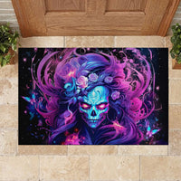 Lady Skull Rubber Doormat I'm Not Anti Social I'm Just Not User Friendly - Wonder Print Shop
