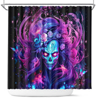 Lady Skull Shower Curtain I'm Not Anti Social I'm Just Not User Friendly