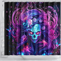 Lady Skull Shower Curtain I'm Not Anti Social I'm Just Not User Friendly