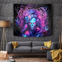 Lady Skull Tapestry I'm Not Anti Social I'm Just Not User Friendly - Wonder Print Shop
