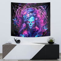 Lady Skull Tapestry I'm Not Anti Social I'm Just Not User Friendly - Wonder Print Shop