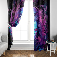 Lady Skull Window Curtain I'm Not Anti Social I'm Just Not User Friendly - Wonder Print Shop