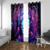 Lady Skull Window Curtain I'm Not Anti Social I'm Just Not User Friendly - Wonder Print Shop