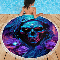 Flame Skull Beach Blanket Its Not How Crazy I Am But How Much I enjoy It That Makes Me Dangeous - Wonder Print Shop
