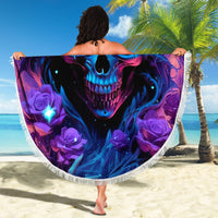 Flame Skull Beach Blanket Its Not How Crazy I Am But How Much I enjoy It That Makes Me Dangeous - Wonder Print Shop